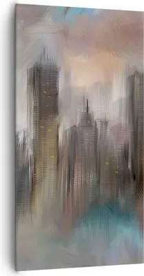 Produktbild von Bild auf Leinwand - Leinwandbild - Stadt Abstraktion - 65x120cm - Wand Bild - Wanddeko - Wandbilder - Leinwanddruck - Bilder - Kunstdruck - Wanddekoration - Leinwand bilder - Wandkunst - PA65x120-3675