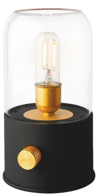 Produktbild von Moderne LED Tischleuchte, batteriebetrieben, warmweiß, schwarz, 20 cm hoch