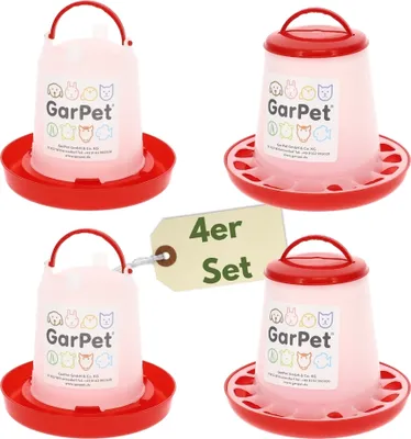 Hühnertränke 6L & Futterspender 6kg Set - Automatische Fütterung Für Geflügel