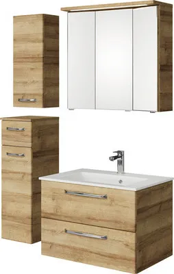 Produktbild von Badmöbel-Set Pelipal Kumba BxHxT 107 x 200 x 50 cm Frontfarbe eiche riviera 5-teilig und mehr mit Mineralguss-Waschtisch