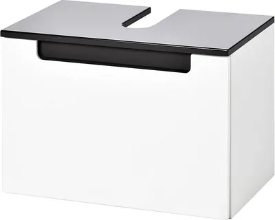 Produktbild von Waschbeckenunterschrank MERANO-03 Hochglanz weiß, grau, B=60cm