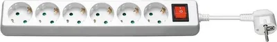 Produktbild von Microconnect GRU006W, 1,8 m, Drinnen, Typ F, Typ F, Weiß, 6 AC-Ausgänge