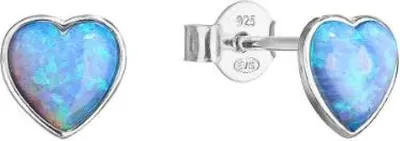 Produktbild von Silver earrings Hearts with opals 11337.3