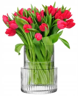 Produktbild von KROSNO Sparkle Geriffelte Geometrische Glasvase 20cm