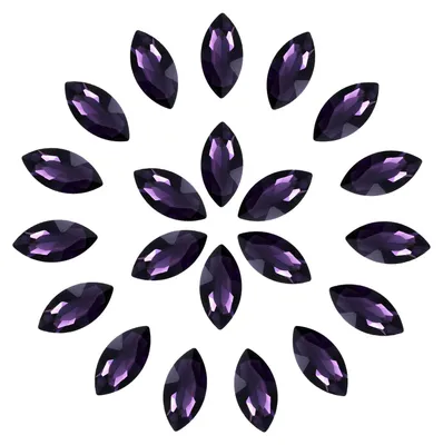 Produktbild von Hotfix Strasssteine - 30 Stück - Zum Aufbügeln - Dunkelviolett 13 x 27 mm