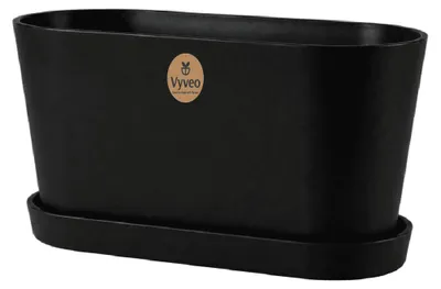 Produktbild von Vyveo - Blumentopf Varda mit Untersetzer - Schwarz - 22x12x13