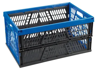 Produktbild von Novaliv Klappbox 45l Blau - Faltbare Korbbox mit praktischen Tragegriffen - Vielseitige Aufbewahrungsbox