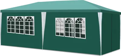 Produktbild von Faziango Pavillon Partyzelt mit Seitenwänden, Reißverschlusstür & Fenstern, UV-geschützt, 3x6m Grün