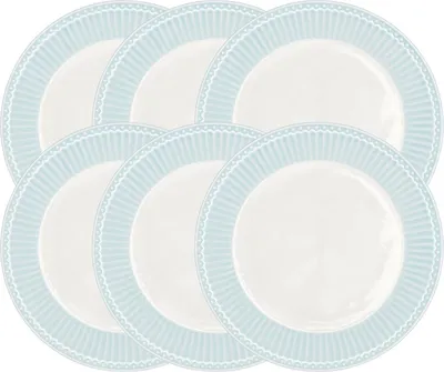 Produktbild von Greengate Alice Frühstücksteller pale blue 23 cm Set6