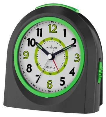 Produktbild von ATRIUM Wecker Analog Quarz schwarz A921-7 ohne Ticken mit Licht und Snooze
