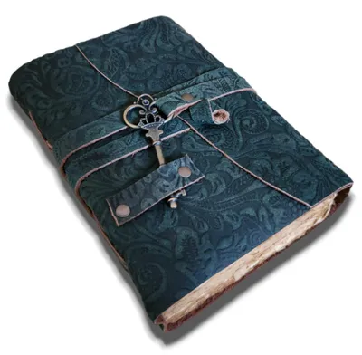 Imagen del producto de Cuaderno de cuero vintage con 200 páginas y grabado floral