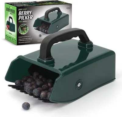 Productafbeelding van Ergonomische tuinplukker - Gemaakt van kunststof en metaal - Ideaal voor frambozen en bramen - Handig hulpmiddel voor het oogsten