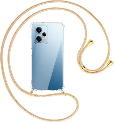 Produktbild von Handykette Backcover-Schutzhülle mit Band (Metall goldfarben) für Xiaomi Redmi Note 12 Pro (6.67'') - Goldkordel