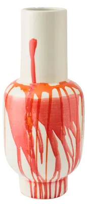Produktbild von J-Line Vase Keramik Orange/Weiß