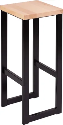 Produktbild von Spec-Wood, Hocker Holz LOFT, Barhocker Holz, Blumenhocker Holz mit Metallgestell, Duschhocker Modern, Küchenhocker, Barstühle, Tresenhocker, Sitzhocker 30x30x76 cm