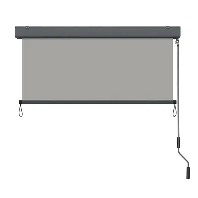 Obrázok produktu pre LZQ Vertikálna markíza Vonkajšia roleta 160x250cm Výsuvná balkónová roleta Ochrana pred slnkom a súkromím Vertikálna markíza s ručnou kľukou, sivá