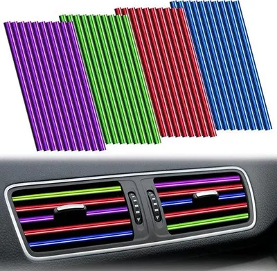 Image de Bandes décoratives pour la climatisation automobile - 40 pièces - Sortie d'air - 4 couleurs - 20 x 8 cm