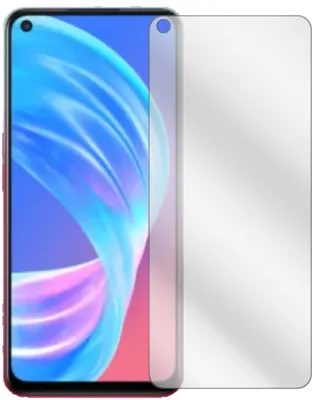 A clear screen protector is shown next to a smartphone.