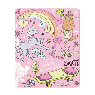 Produktbild von MuchoWow® Mauspad Mousepad Mädchen - Design - Einhorn - Regenbogen - Rosa 30x40 cm - Mousepads - Maus Mat - Pad - Mausunterlage - Mausmatten
