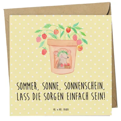 Produktbild von Mr. & Mrs. Panda Grußkarte Sommerfreude - Gelb Pastell - Geschenk, Winter, Sommerprodukte, Sommergefühle, Strand, Geschenke, anlasskarte, Sommerferien, faltkarte
