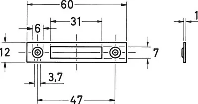 Produktbild von Schließblech Flachschließblech rund ø 60x12mm Möbelschließblech Stahl vernickelt