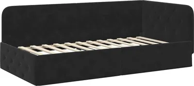 Obrázok produktu pre vidaXL Rohový rám postele Čierny 90 x 190 cm Zamat