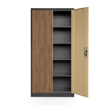 Immagine prodotto di Armadio per archiviazione Armadio per ufficio Armadio in acciaio in legno antracite 195x90x40