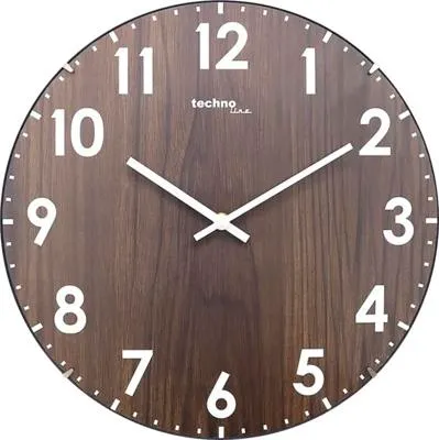 Produktbild von Technoline WT7431, Wand, Analoge Uhr, Kreis, Weiß, Braun, 360 mm, 30 mm