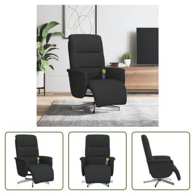 Immagine prodotto di The Living Store Sedia da massaggio con poggiapiedi in tessuto nero