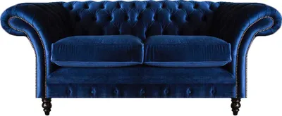 Obrázok produktu pre Pohovky do obývačky dvojmiestny nábytok modrý chesterfield