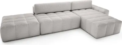 Produktbild von FEDVE Ecksofa Eckcouch Liptitz La L Form Sofa mit Schlaffunktion Bettkästen Couch Sofagarnitur Seite Rechts Hellgrau (Anthology 15)