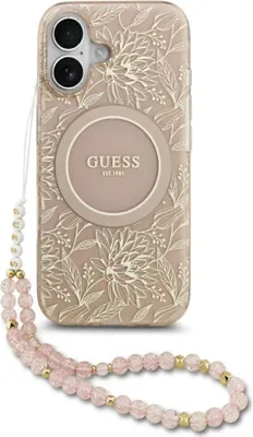 Zdjęcie produktu dla Etui Guess Iml Flowers Electro Pearl     Strap Magsafe Do Iphone 17 Różowy