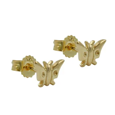 Produktbild von Ohrstecker Ohrring 5x7mm Schmetterling glänzend 9Kt GOLD gold 5x7mm