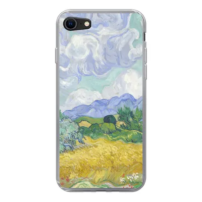 Produktbild von MuchoWow® Handyhülle Schutzhülle Hülle für iPhone SE 2022 Weizenfeld mit Zypressen - Vincent van Gogh Silikon Softcase Handy Hülle - Schutzhülle
