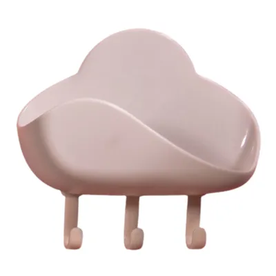 Produktbild von Punch Free Adhäsive Wolkenform Bad Hanging Haken Seifenschale Lagerregal Rack-Weiß