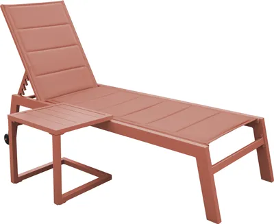 Produktbild von Set Sonnenliege und Beistelltisch BARBADOS aus Textilene terracotta - Aluminium terracotta