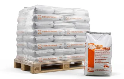 Produktbild von Steinauftausalz 40x 25 kg Kornklasse M trocken – Premium Streusalz