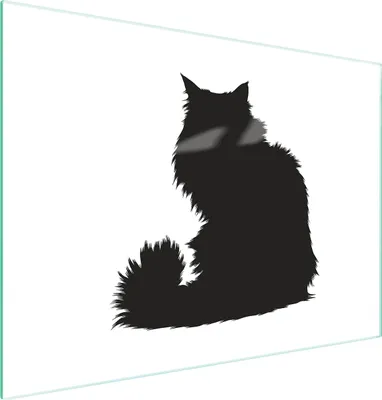 Produktbild von Hygienisches Glasschneidebrett Katze 40x30 cm mit rutschfesten Füßen