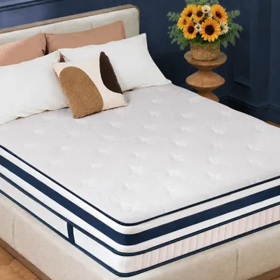 Produktbild von Niceluck 7-Zonen-26cm-Hybridmatratze, Taschenfederkern mit Memory-Schaum, Punktelastisch und Atmungsaktiv, 140x200 cm, Rollenverpackt geliefert