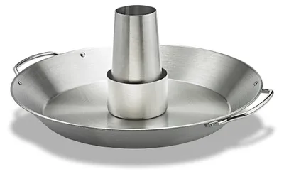 Productafbeelding van Kippenbrader kippenbraadpan - Roestvrij staal - 30,5 x 35,5 x 13 cm - Met vloeistofhouder 190 ml