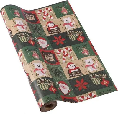 Produktbild von Famanu Geschenkpapier Weihnachtsdesign - Kraftpapier 43 cm x 15 m