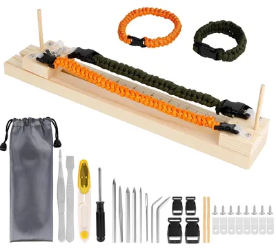 Produktbild von 20 Stück Paracord Armband für Outdoor Survival, mit 1 Meter Paracord Seil, Kunststoff, Edelstahl und Holz