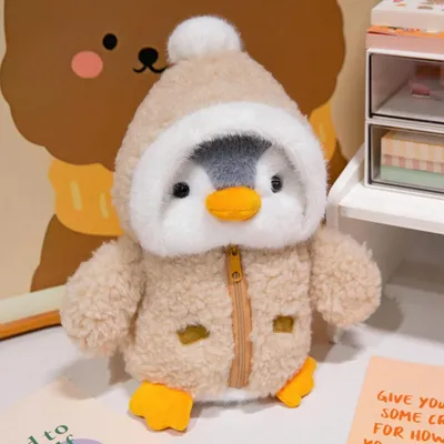 Productafbeelding van Pinguïn knuffel, pluche, 25 cm, bruin