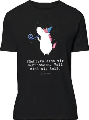 Produktbild von Mr. & Mrs. Panda Tshirt Einhorn Party - Schwarz - Geschenk, Alkohol, Unicorn, Oversize T-Shirt, Lustiges, Shirt, mit Spruch, Club, Geburtstag, Disco