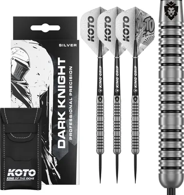 Produktbild von KOTO - Dark Knight, 22 G, Silber, 80% Tungsten, Dartpfeile, Inkl. 3 Barrels, 3 Flights & 3 Shafts