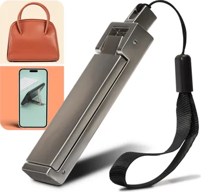 Produktbild von Taschenhalter Bag-Buddy – 2in1 Haken für Handtasche & Handyhalter, mit Anti-Rutsch-Pad, faltbar & tragbar, schützt Tasche vor Schmutz, ideal für Tisch & unterwegs