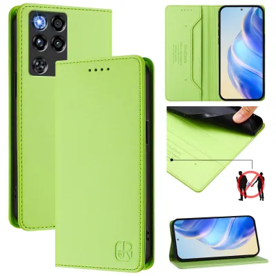 Image de Etui en cuir pour ZTE nubia RedMagic 11 Pro, étui à rabat avec fentes pour cartes, portefeuille et support Vert
