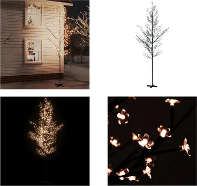 Produktbild von vidaXL LED Baum mit Kirschblüten Warmweiß 672 LEDs 400 cm - LED-Baum - LED-Bäume - LED-Deko-Baum - LED-Deko-Bäume