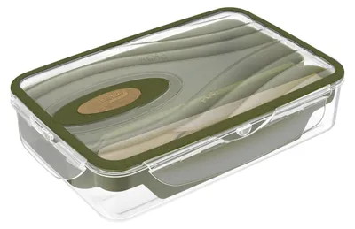 Bento-Box 1 l, lekvrij, mikrowellengeeignet, mit Besteck & Soßenbehälter