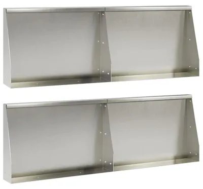 Obrázok produktu pre Oporné múry, 4 kusy, rozmer 60 x 12 x 40 cm, nerezová oceľ, strieborná farba
